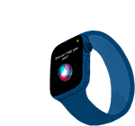 William 的 Apple Watch，圖案線條顯示 Siri 正在說話。