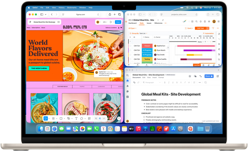MacBook Air med flere åbne apps