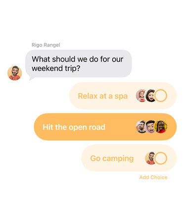 Nachrichten App mit dem Feature Umfragen in Nachrichten