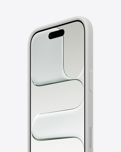 iPhone Air 機身正側面展示纖薄機身、貼合著淺灰色緩衝邊框